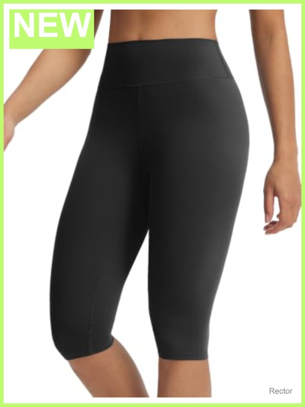 High Waisted Capri Leggings No Front Seam Nylon Spandex Yoga